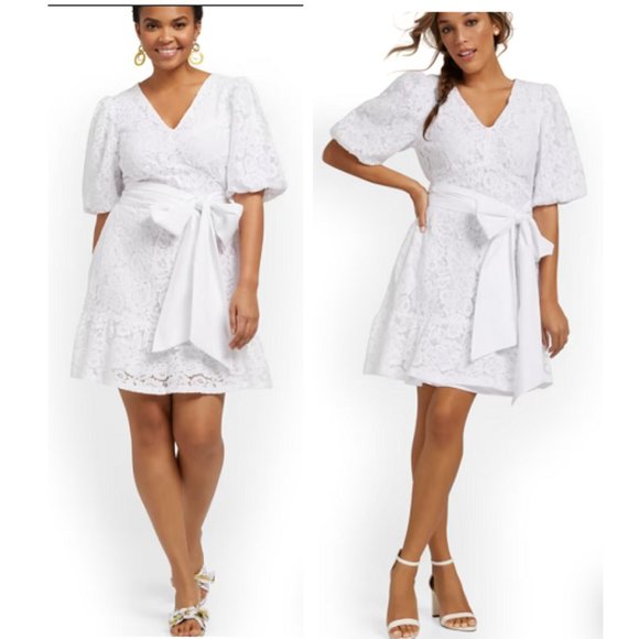 New York & Company Dresses & Skirts - *NEW NY & Company White Lace Baby Doll Style Dress